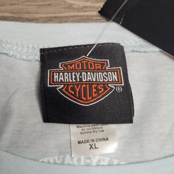 Harley-Davidson Light Blue Graphic Tee with Blue Rhinestones – Size XL (NWT) - Picture 7 of 7